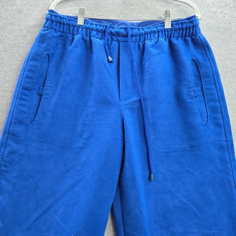 VINTAGE Air Jordan Men Activewear Pants Large Blue Sweatpants Logo Y2K READ